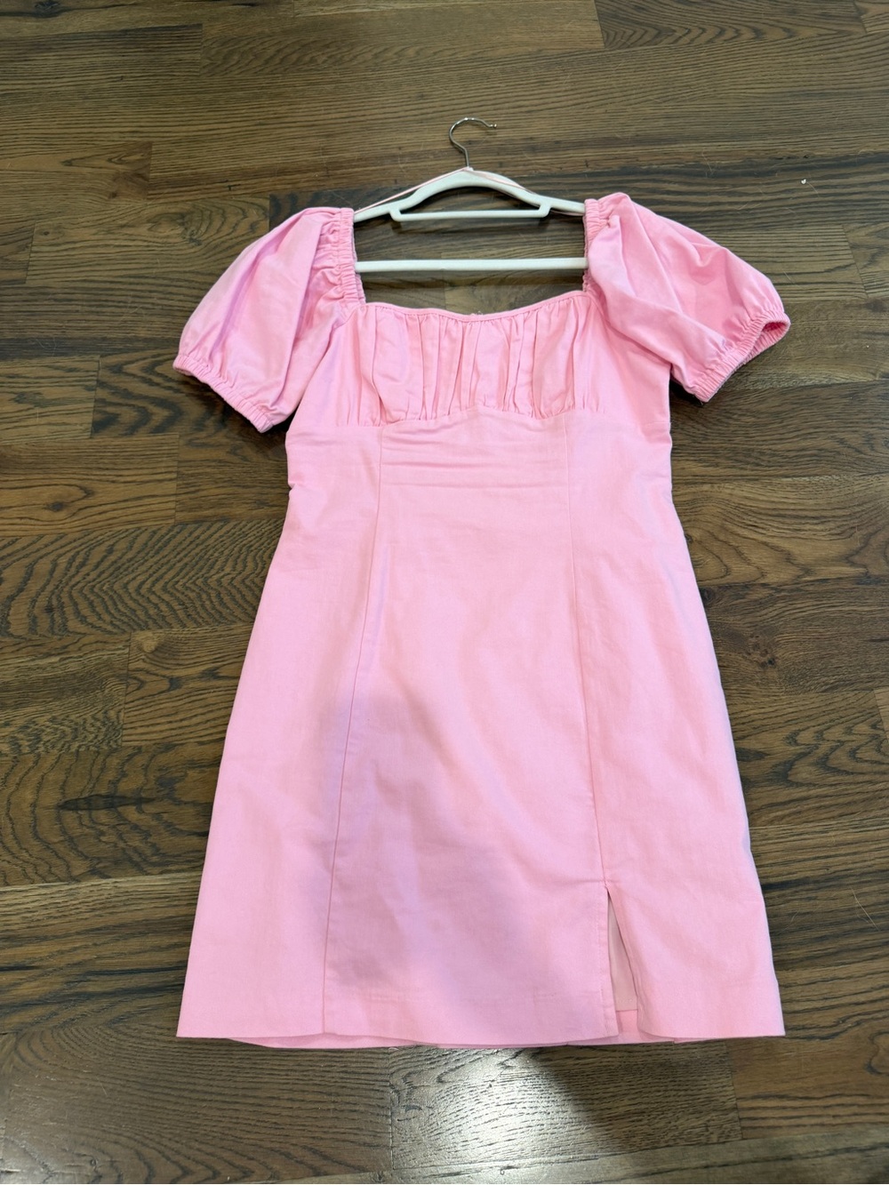 Astr Pink Ruched Strap Mini Dress